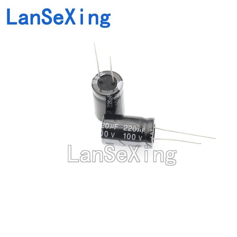 Capacitor eletrolítico com inserção direta, 100v, 220uf, volume 13x21mm, 100v220u