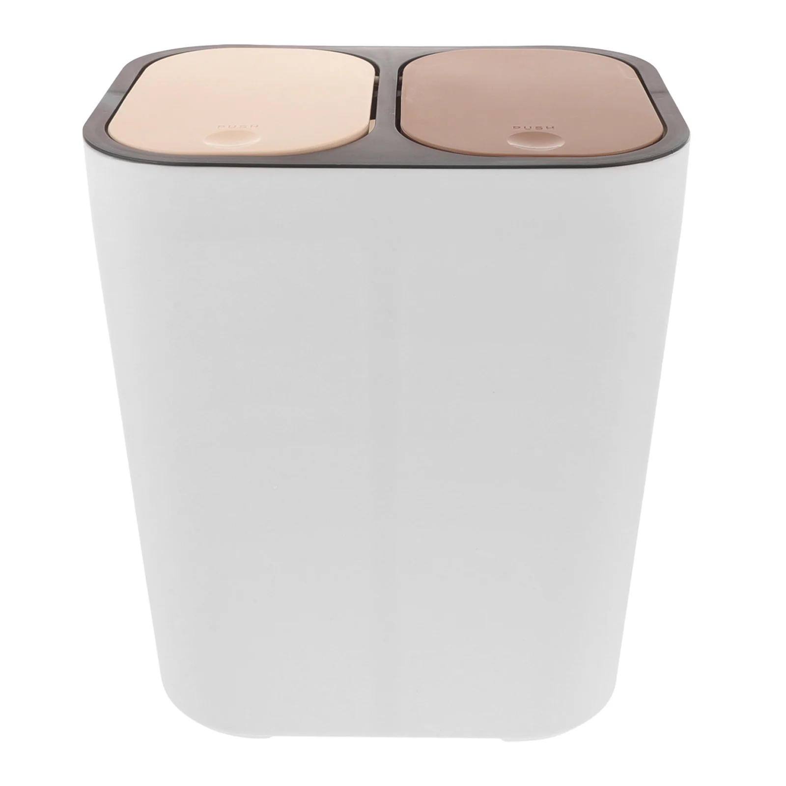 Garbage Can Trash Bin 2 Compartments Wastebasket Rubbish Dry and Wet Plastic Kitchen Dual Barrel Office