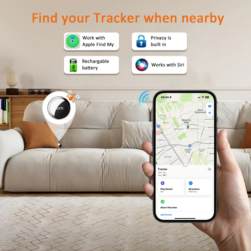 

GPS-трекер для локатора домашних животных в реальном времени, автомобильный ключ с защитой от потери, подходит для Apple Airtag, интеллектуальный дистанционный поисковый трекер, бирка