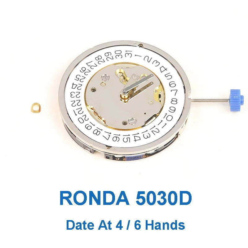 

New Original Swiss RONDA 5030D Quartz Movement Date At 4 6Hands 5030 Watch Mouvement Replacement Parts