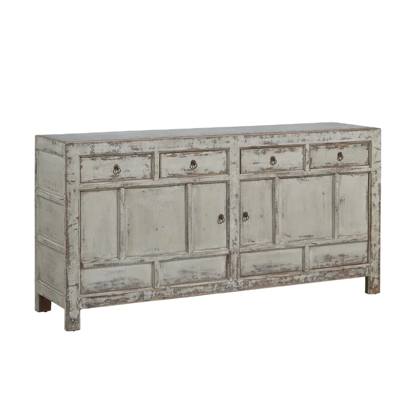 Antique retro style recycled wooden, rustic painted buffet cabinet