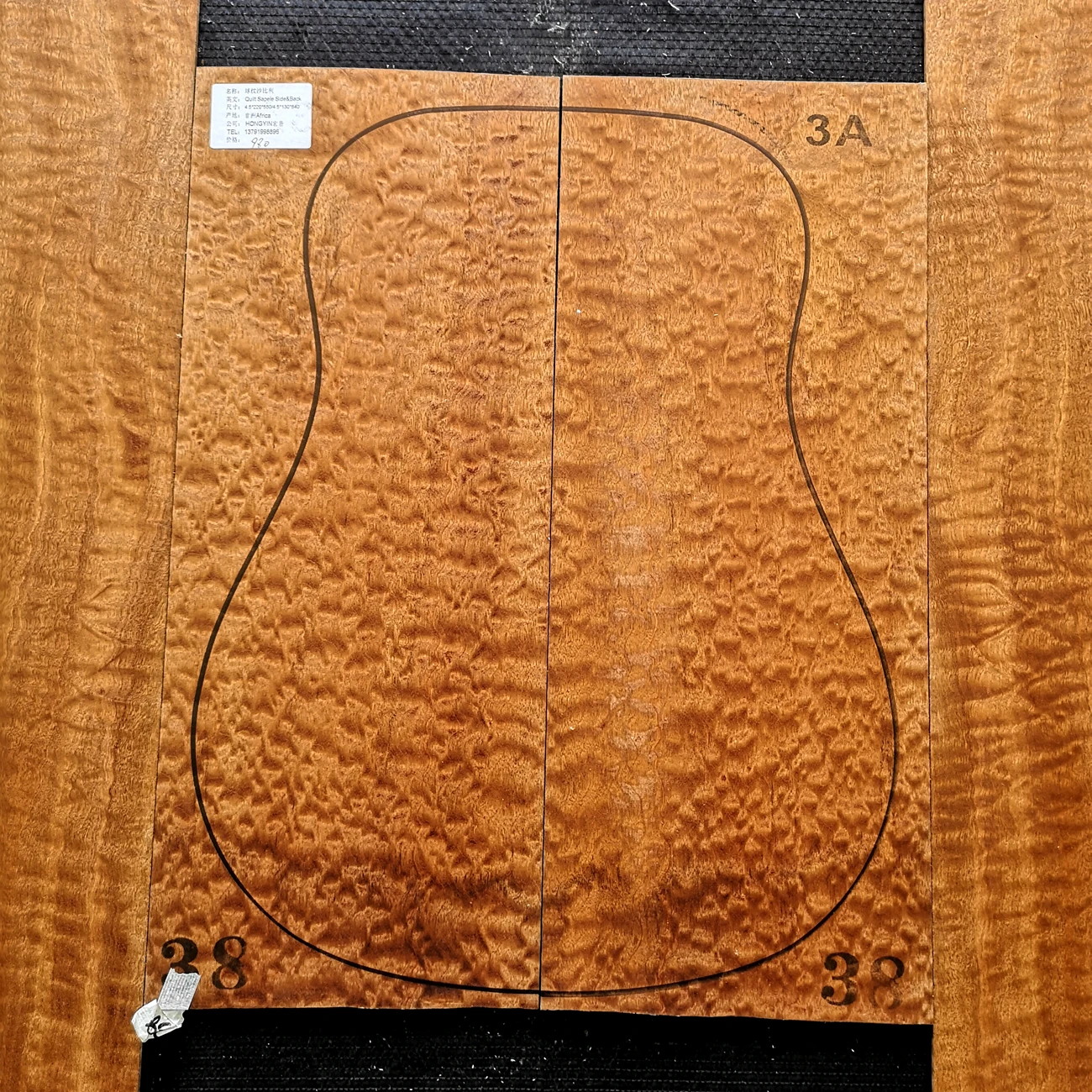 Guitar ball texture water wave texture sapele back board wool board full single production materials