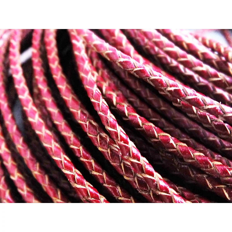 

50meter/lots 3mm Genuine Braided Leather Cord for Leather Bracelet Making Round Leather Thread Rope Necklace Jewelry Making