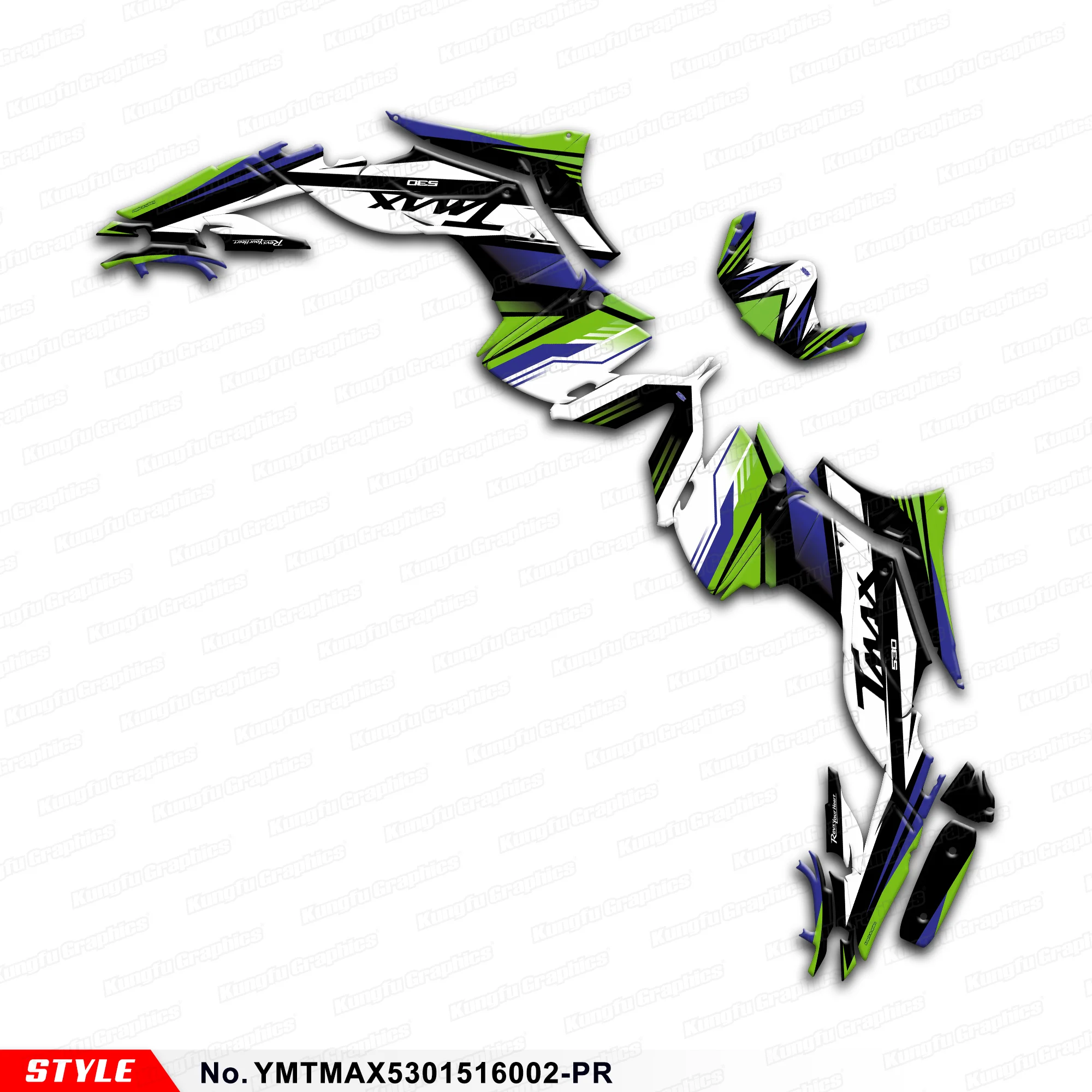 

Racing Sticker Adhesive Decals for Yamaha TMAX 530 2015-2016, YMTMAX5301516002-PR