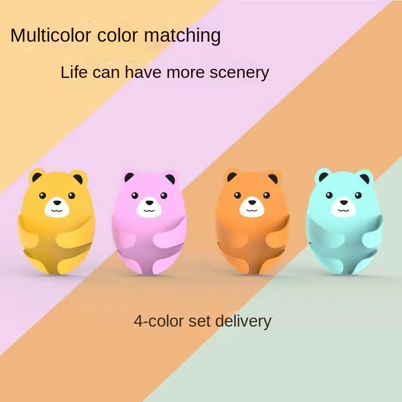 Punch-Free Power Supply Socket Hook Strong Seamless Cartoon Plug Hook Kitchen Bear Hook 4PCs
