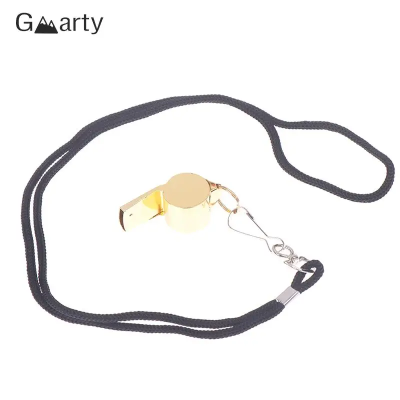 Outdoor Sport Fluitje Scheidsrechter Sport Rugby Party Training Metalen Fluitje School Voetbal Zwart Opknoping Nek Lanyard