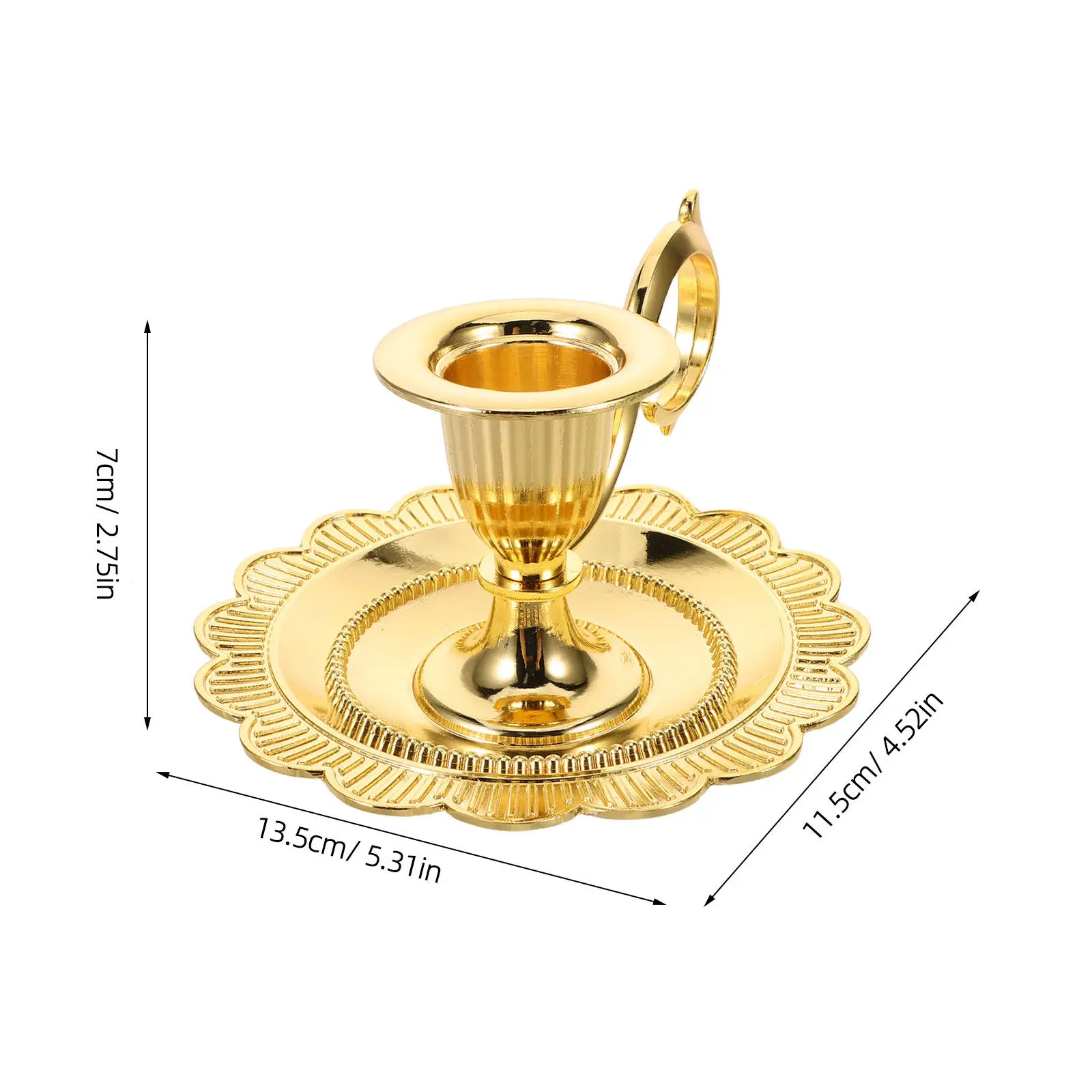 Metal Holder Tray Retro Golden Floral Plate Sturdy Construction Elegant Table Centerpiece for Candlelight Dinners Shabbat