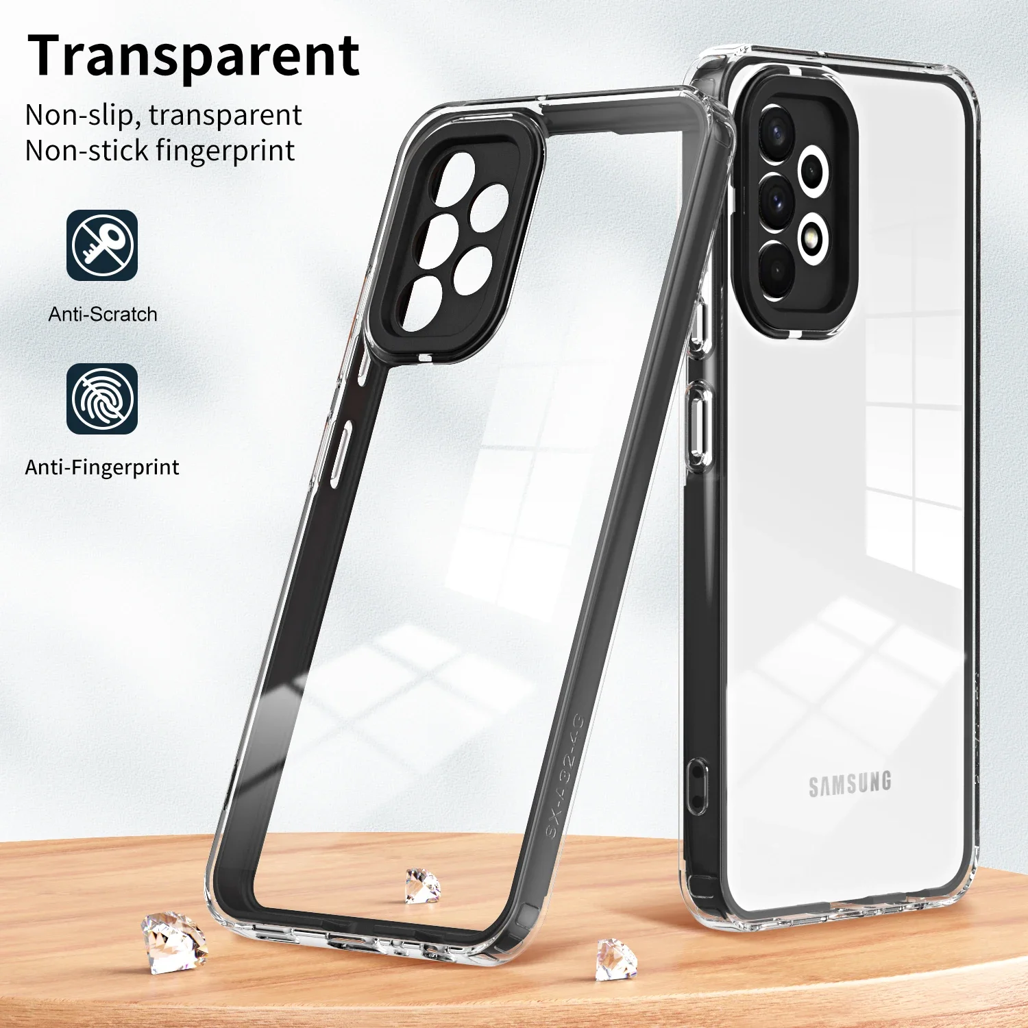 Camera Lens Protection Phone Case For Samsung Galaxy A52 A53 A73 A13 A23 A32 A51 Hard Plastic TPU Frame Transparent Back Cover