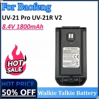 New 8.4V 1800mAh Walkie Talkie Battery for Baofeng UV-21 Pro UV-21R Typc-C Charging UV21 Pro Two Way Radio Rechargeable Battery