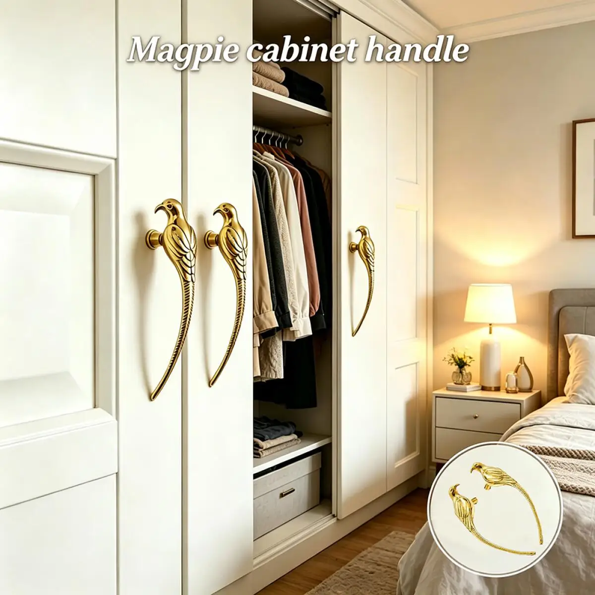 Creative Brass Fortune Bird Knob Drawer Cabinet Door Handles Kitchen Cabinet Shoe Knobs Pure Copper Handles for Furniture Decor