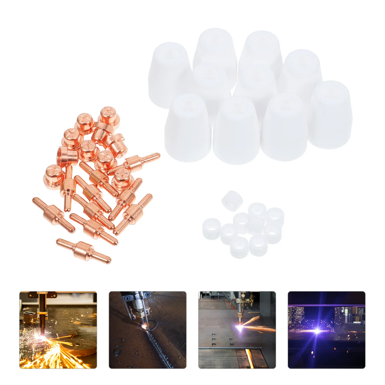 

40Pcs Plasma Cutting Consumables Set with Nozzle Diffuser Cover for Lg40 Plasma Cutter Replacement Parts Precision Cut