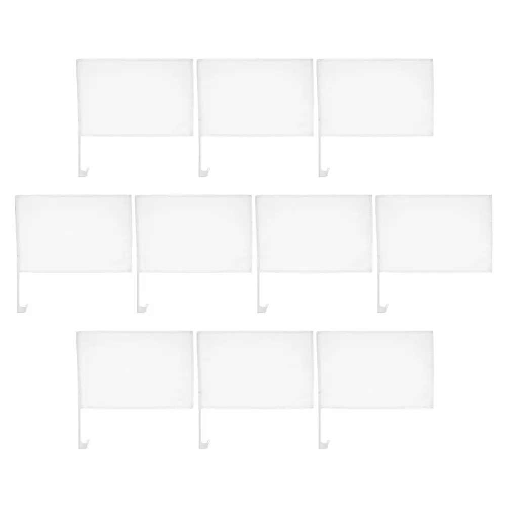 

10 pcs Blank Car Window 30X45Cm Sublimation With Pole Diy Decor For Vehicles Parades Carnival Racing Events Flags On Stick Car