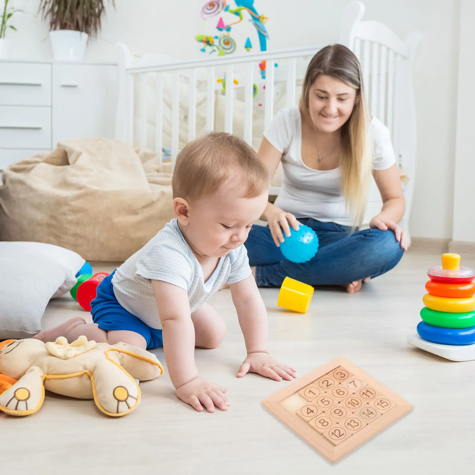 Puzzle de chiffres coulissants en bois pour enfants, jeu de QI, jouets éducatifs, jouets d'apprentissage, mathématiques Montessori, école à domicile