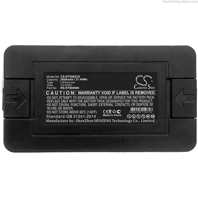Cameron sino bateria de 2600mah para rowenta explorer 20, explorer 40, explorer 60, rr692, rr693, rr694, rr697, rr682, rr687, r727, rr724