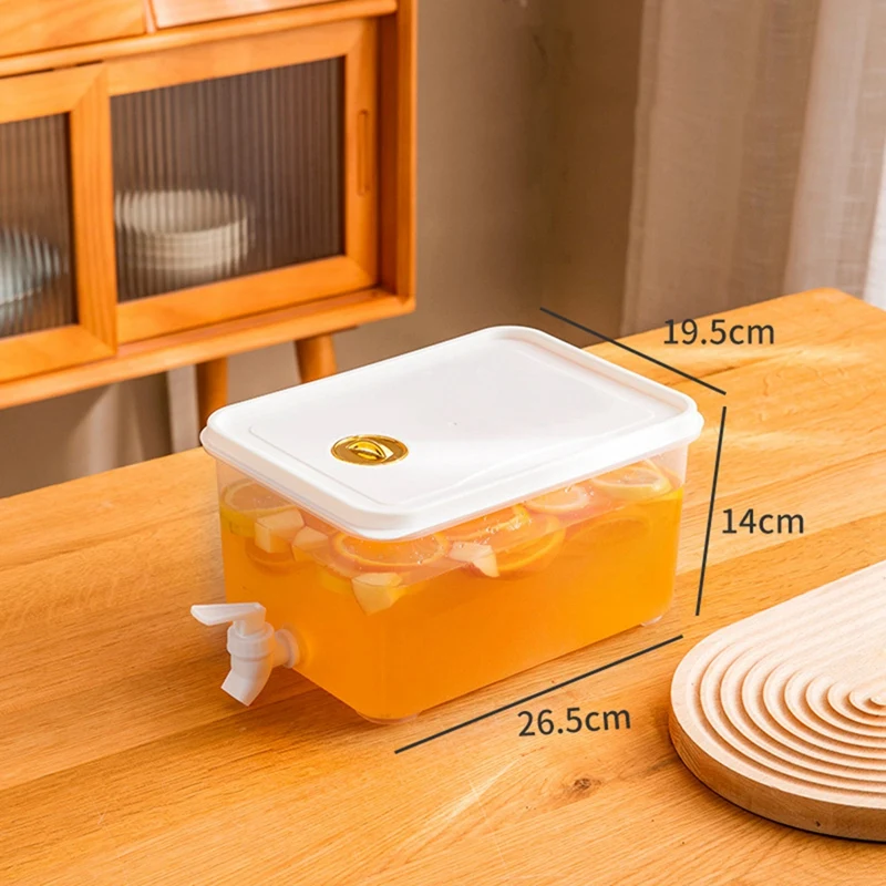 Refrigerator Cool Water Bucket With Faucet Refrigerator Cool Water Bucket Lemonade Bottle Beverage Water Dispenser Drinkware