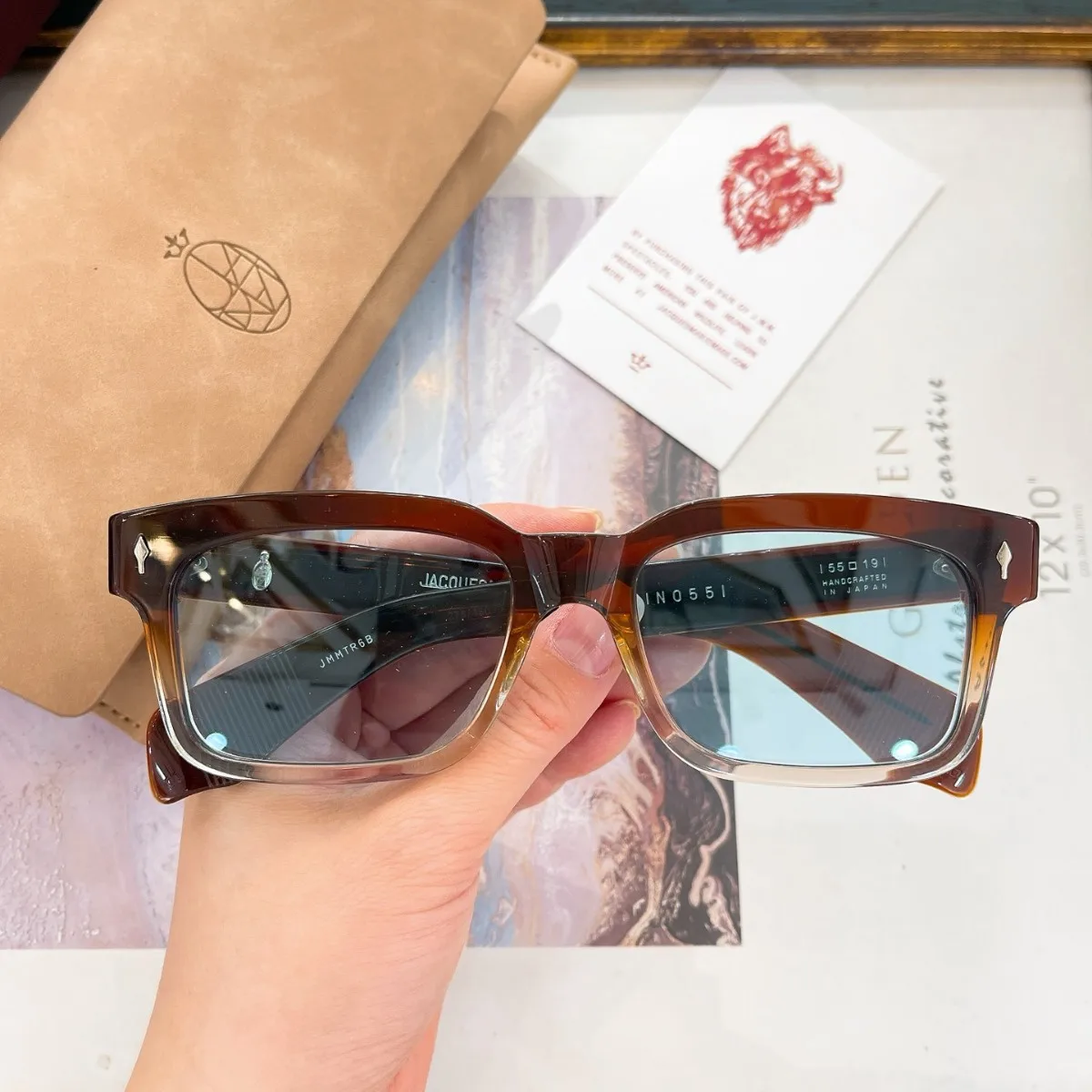 جاك ماري ماج موضة أصلية جودة العلامة التجارية خلات النظارات الشمسية الرجال الأصفر السلحفاة نظارات النساء في الهواء الطلق القيادة نظارات