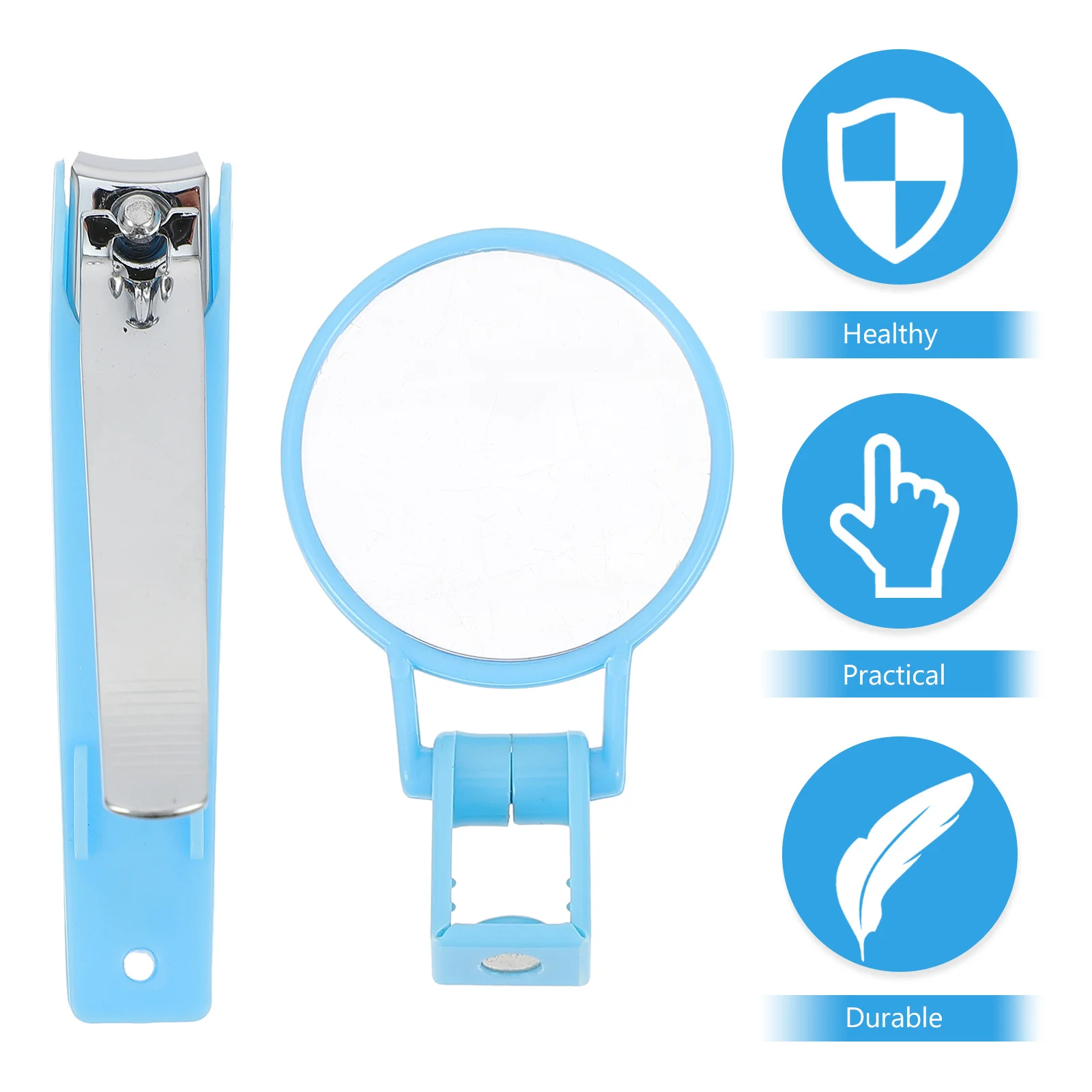 

2 шт., кусачки для ногтей из углеродистой стали, лупа с регулируемым углом, легкие портативные триммеры для ногтей на ногах