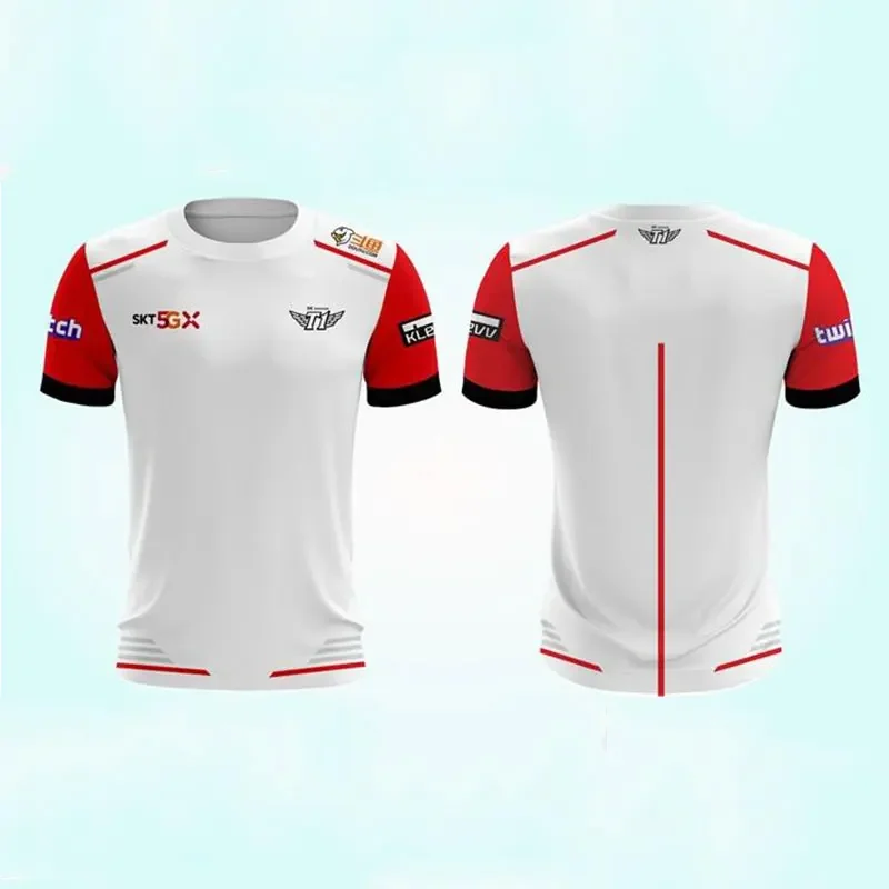 LCK 202 LoL Spring Season SKT T1 Pro Player Team Jersey T Shirt Uniform Faker Shirts SKTT1 T-shirt SKT1 Canna