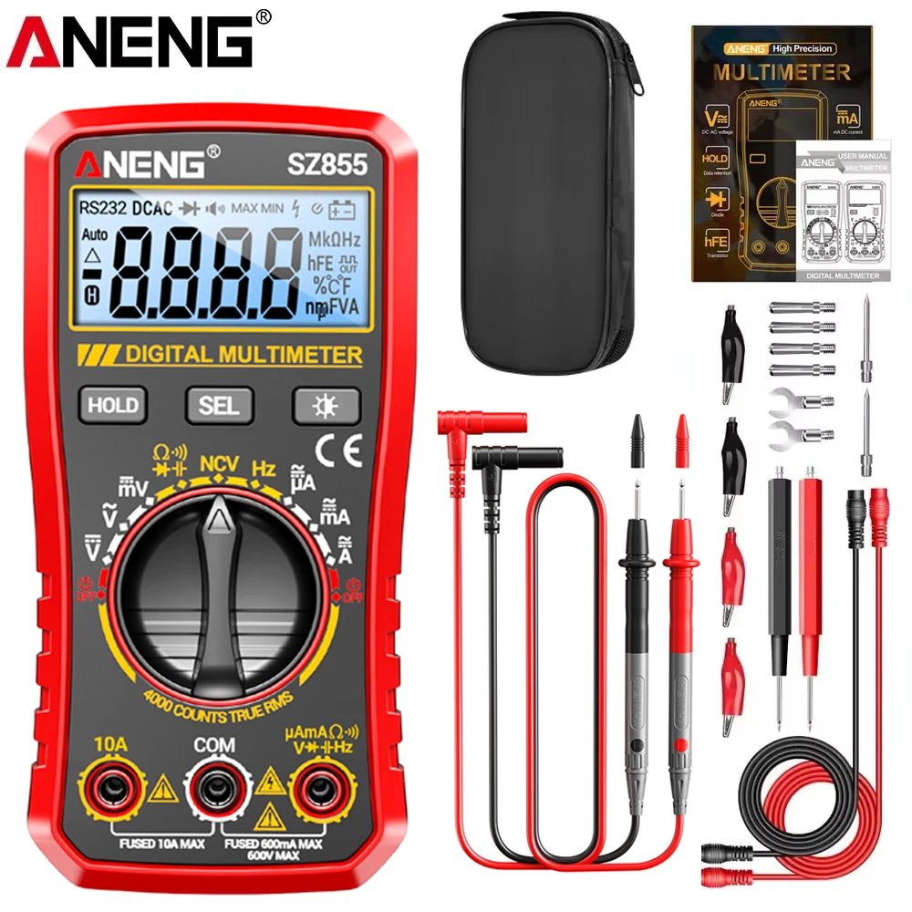 Digital Multimeter NCV Voltage Sensing Tester ANENG SZ855 Smart AC/DC Voltmeter Ammeter Professional Electrician Detection Tools