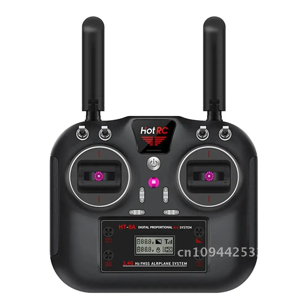 RC Hotrc HT-8A Control remoto 2,4G 8CH transmisor con caja receptor F-08A para RC avión coche barco tanque