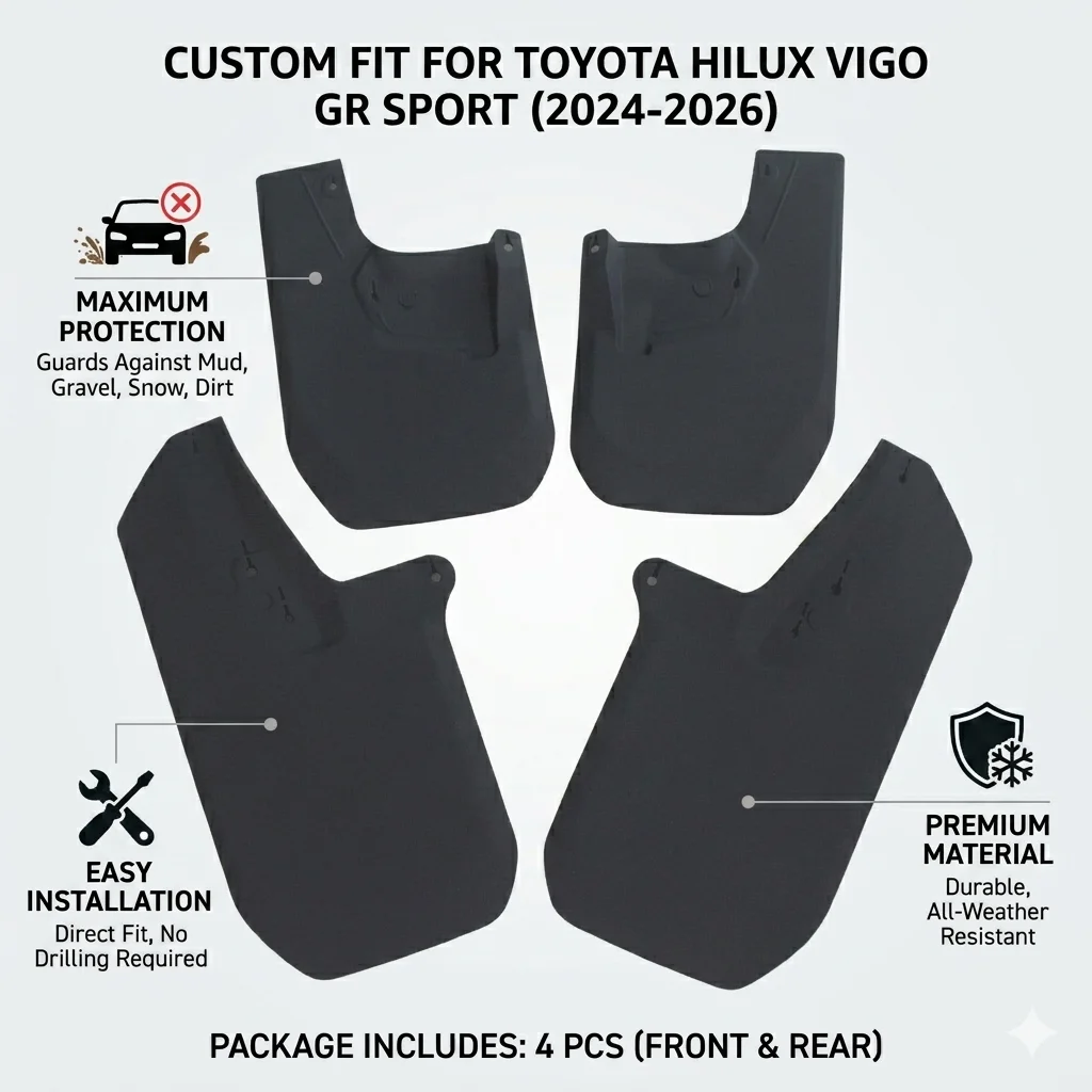 Guardabarros Paitime para Toyota Hilux Vigo GR Sport 2024 2025 2026, Juego de 4 Guardabarros Delanteros y Traseros