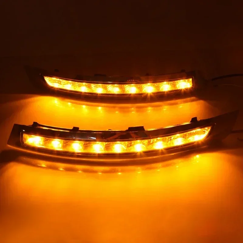 LED DRL Daylights For Volvo XC90 2007-2013 LED Yellow Turning Daytime Running Headlights - view 6