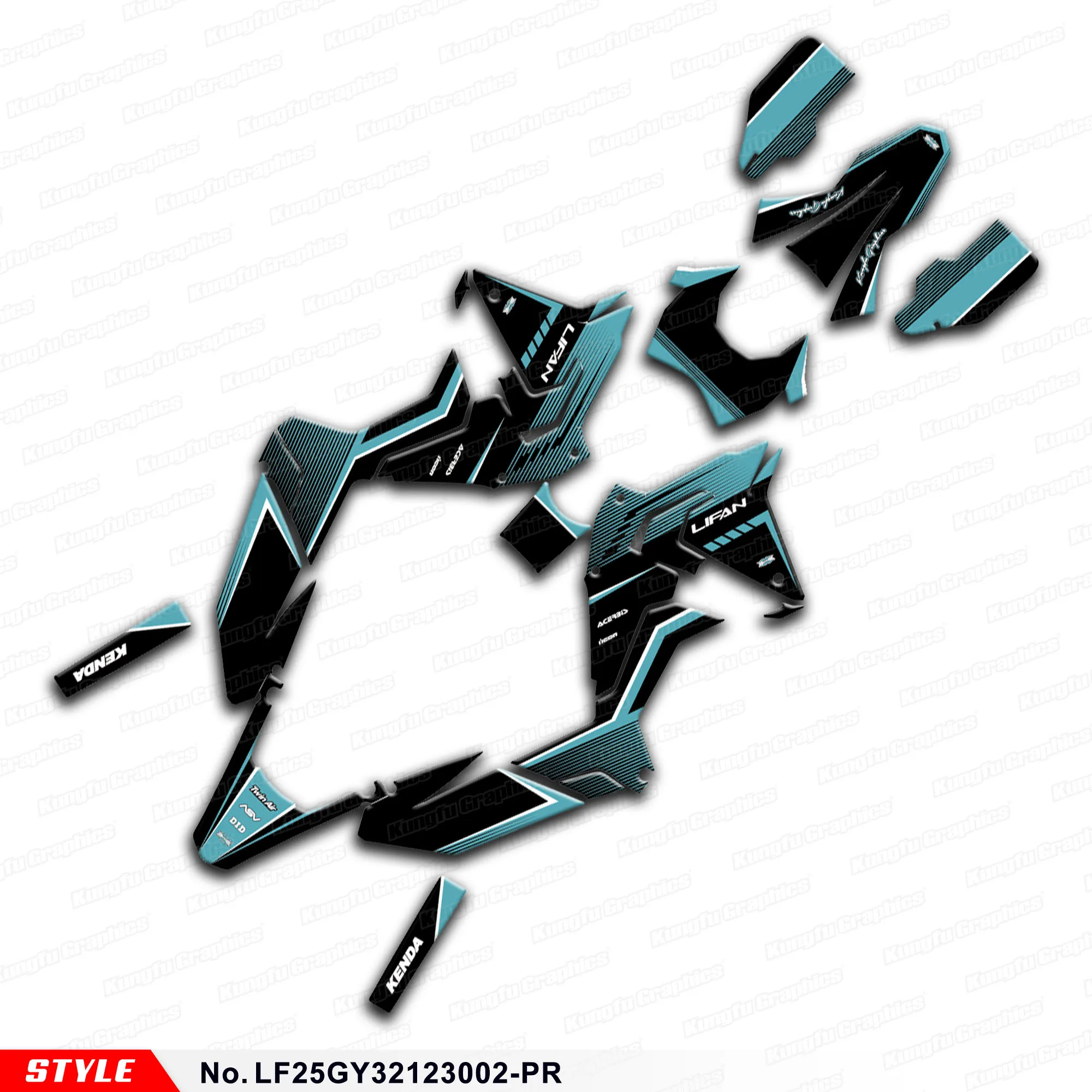 

JY RACING Graphics Kit Vinyl Decal for LIFAN LF250GY-3 2021 2022 2023 KPX 250 KPX250 LGC-Fi, Decoration, LF25GY32123002-PR