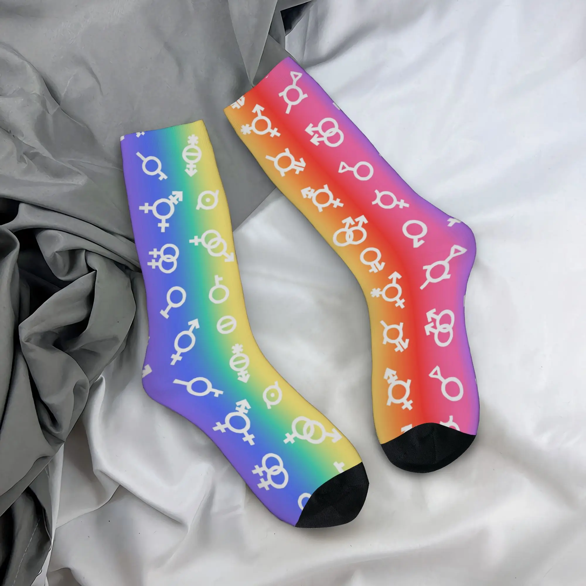 LGBTQ LGBT Gender Pride Month Flag Socks for Women Men Accessories All Seasons  Cute Crew Socks Non-slip