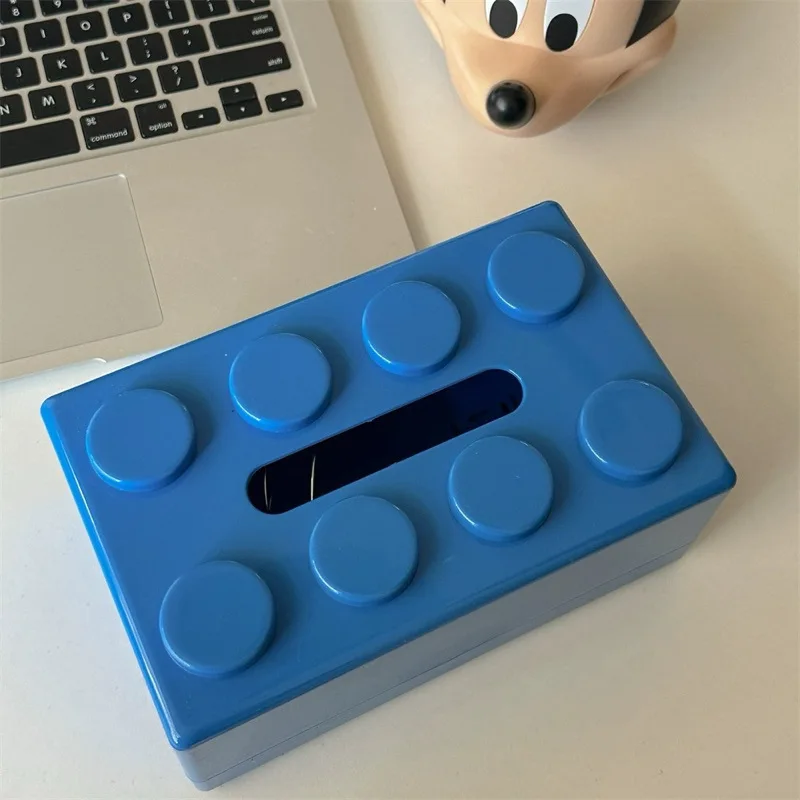 1PC Kreative Cartoon Baustein Tissue Box mit Hohem Ästhetischen Wert für Haushalt Servietten Papier Schublade Lagerung Box – Detail 9