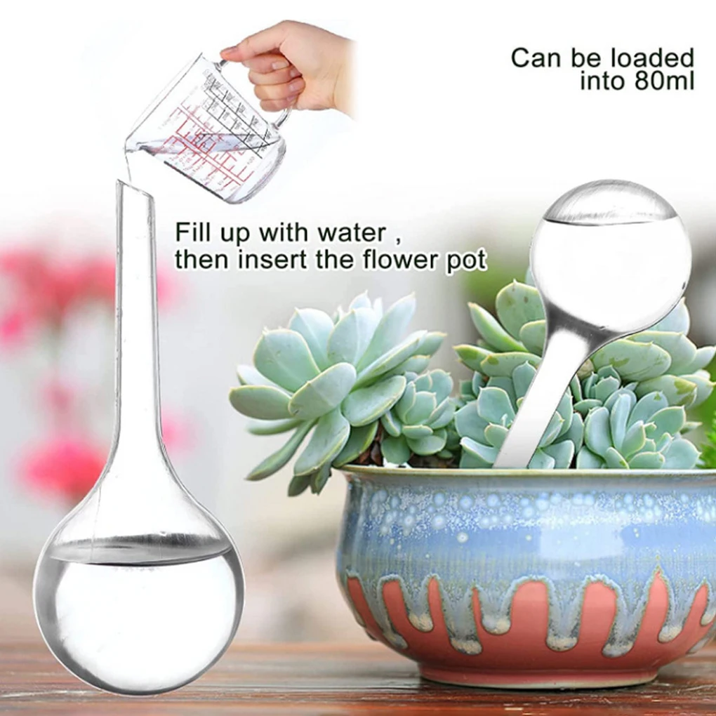 5pieces Self-Watering Bird Globe For Even Water Distribution Automatic Irrigation Device Easy L green round