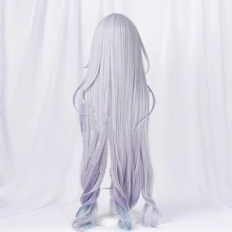 

zizi 2025 L-email Synthetic Hair Game Genshin Impact Skirk Cosplay 100cm Long Gradient Color Wigs Heat Resistant Wig