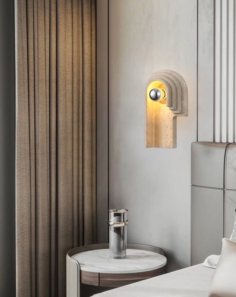LED Wall Light E27 Bulb Real Stone Indoor
