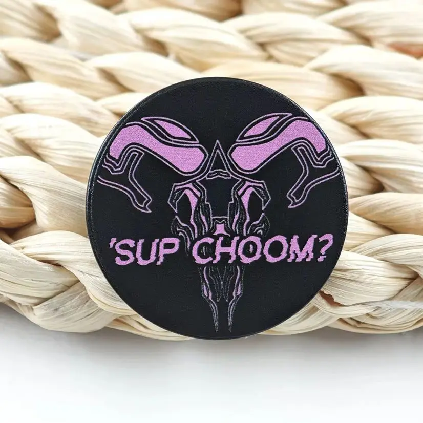 Punk Rebecca Tattoo Enamel Pin Pink Sup Choom Round Badge Anime Edgerunners-Ram Skull Brooch Lapel Pins Clothing Game Jewelry Gi