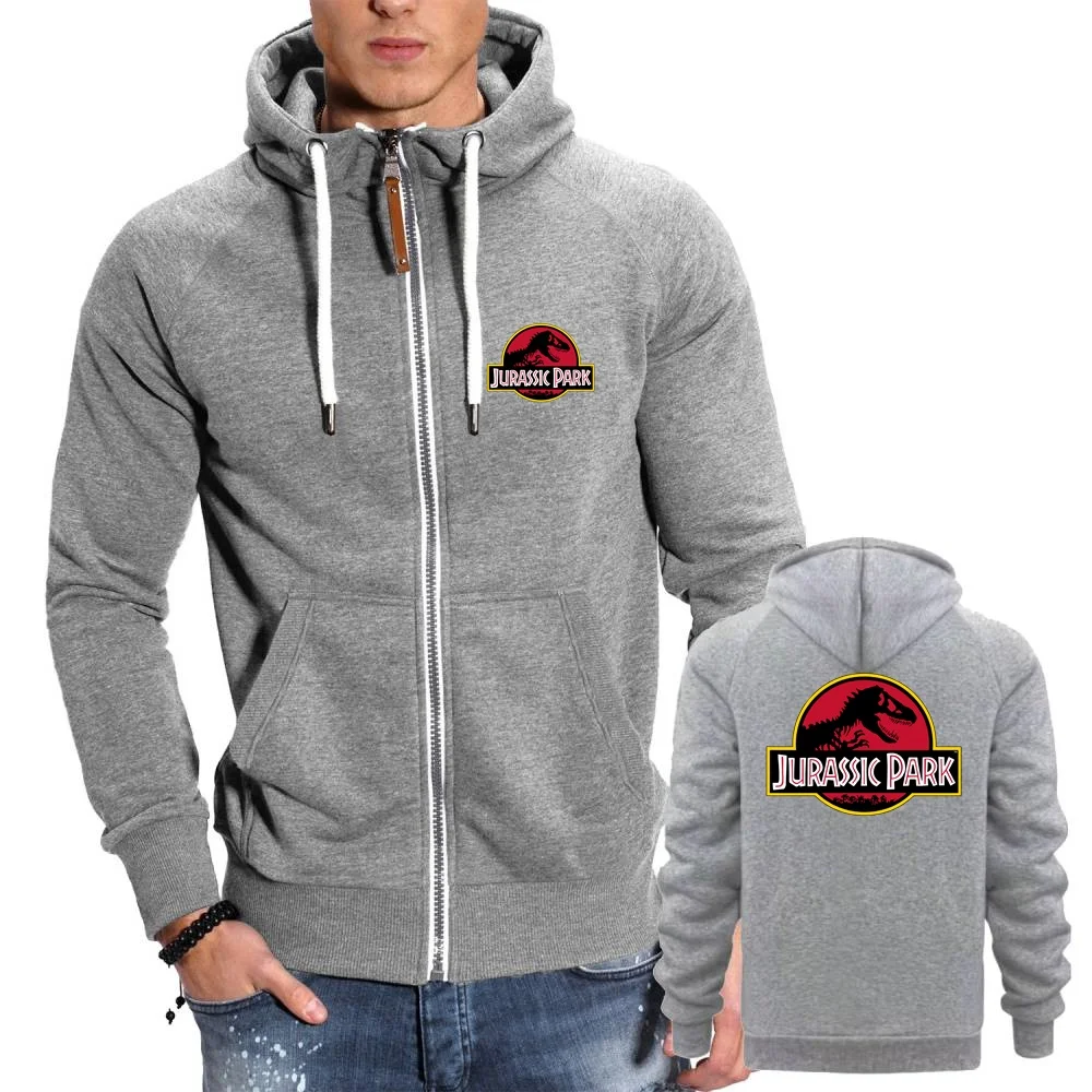 Men Sweatshirts Youth Boys Hoodies Jacket JURASSIC PARK Dinosaur World Graphic Sportwear Outwear Winter Warm Fleece Hooded Coats