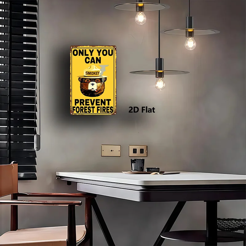Metal Sign Only You Can Prevent Forest Fires Vintage 8x12in