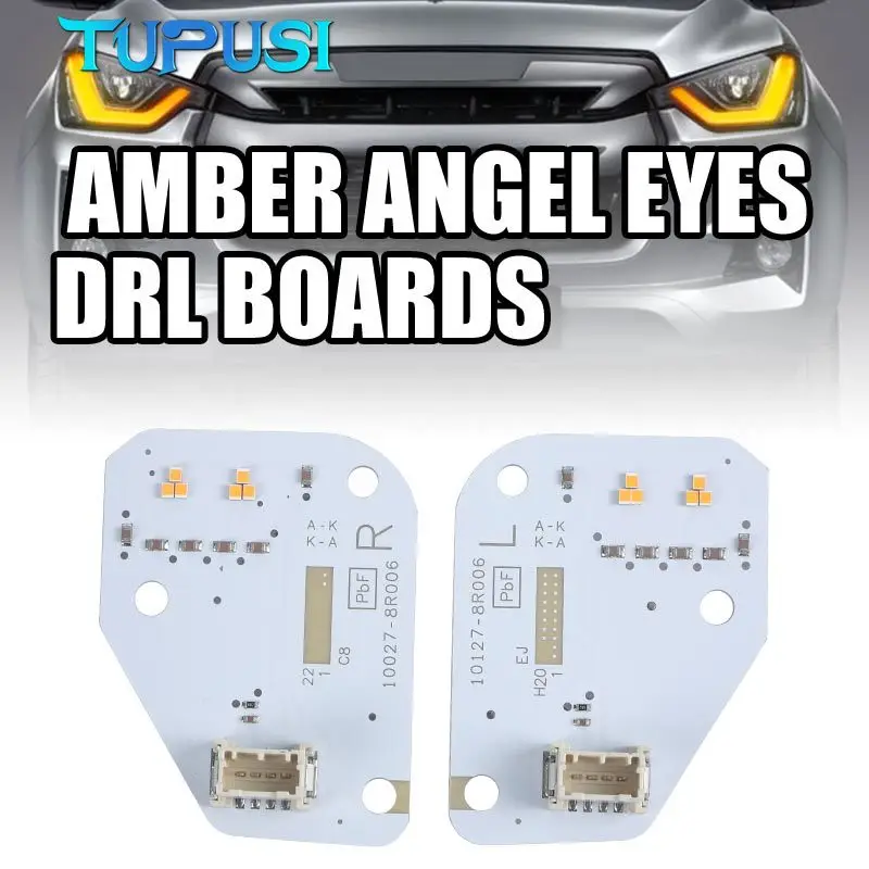 White Yellow DRL LED Module Board for Isuzu DMax 2020 2021 2022 2023 Car LED Headlight Angel Eye Daytime Running Light Day Light