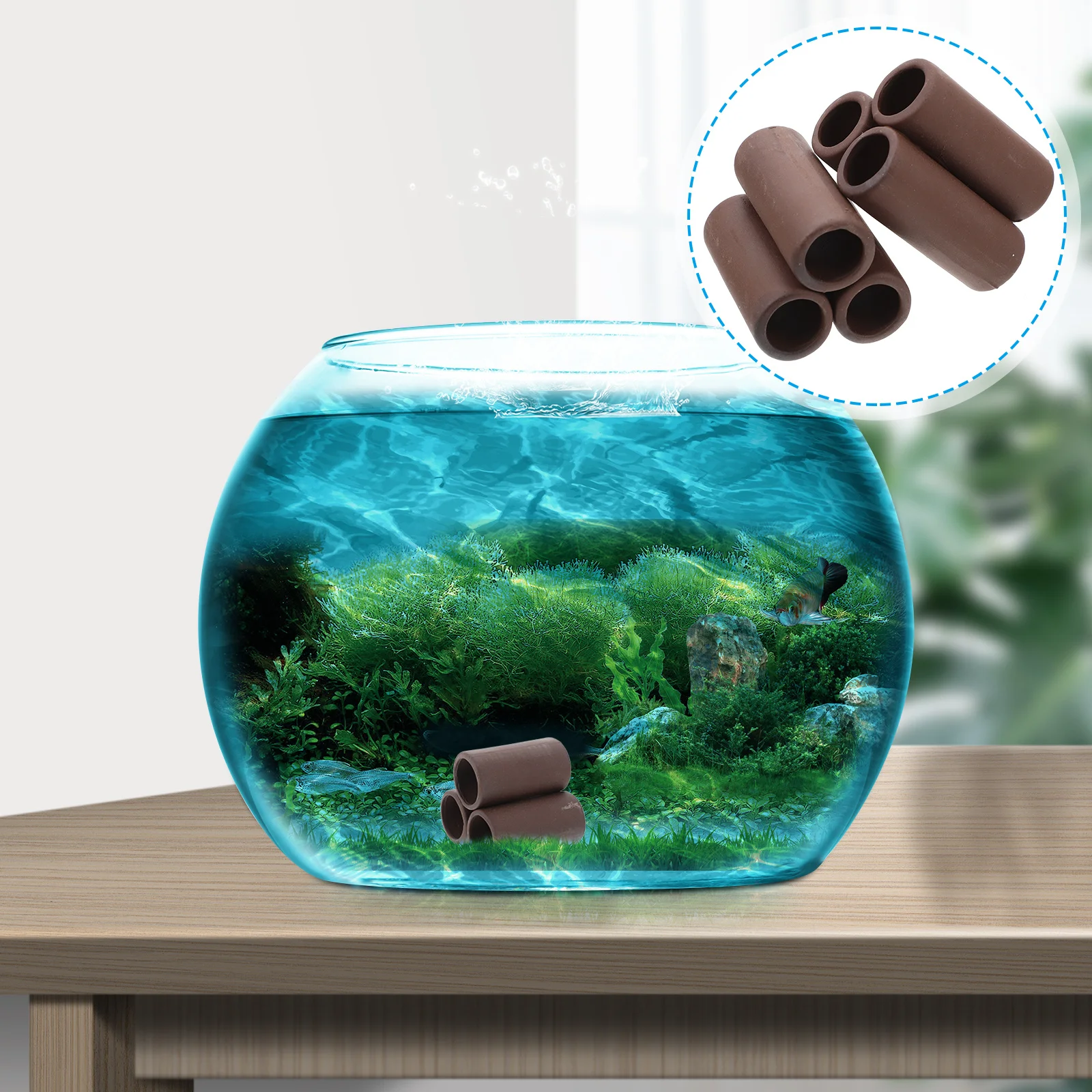 

2 Pcs Decorations Fish Hiding Shrimp Hideaway Breeding Tube Clay Nest Tank