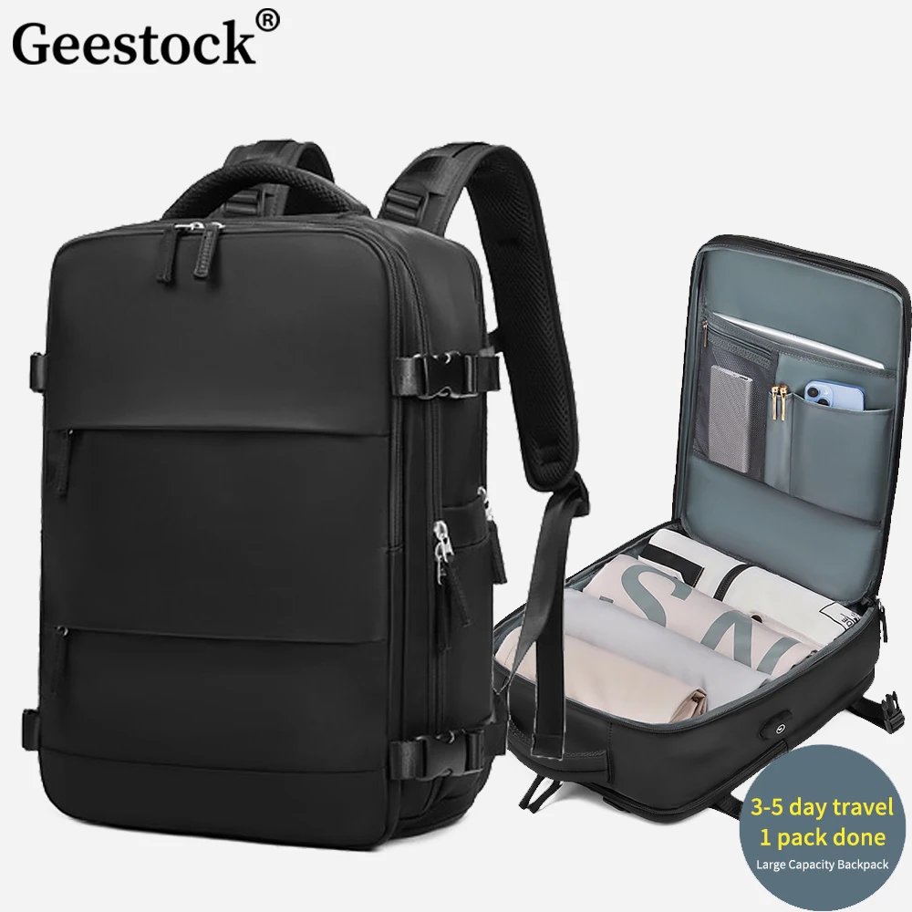 Geestock-大容量のトラベルバックパック、easyjetキャビンバッグ、荷物ラップトップバックパック、カジュアルスクールバッグ、飛行機、45x33x17