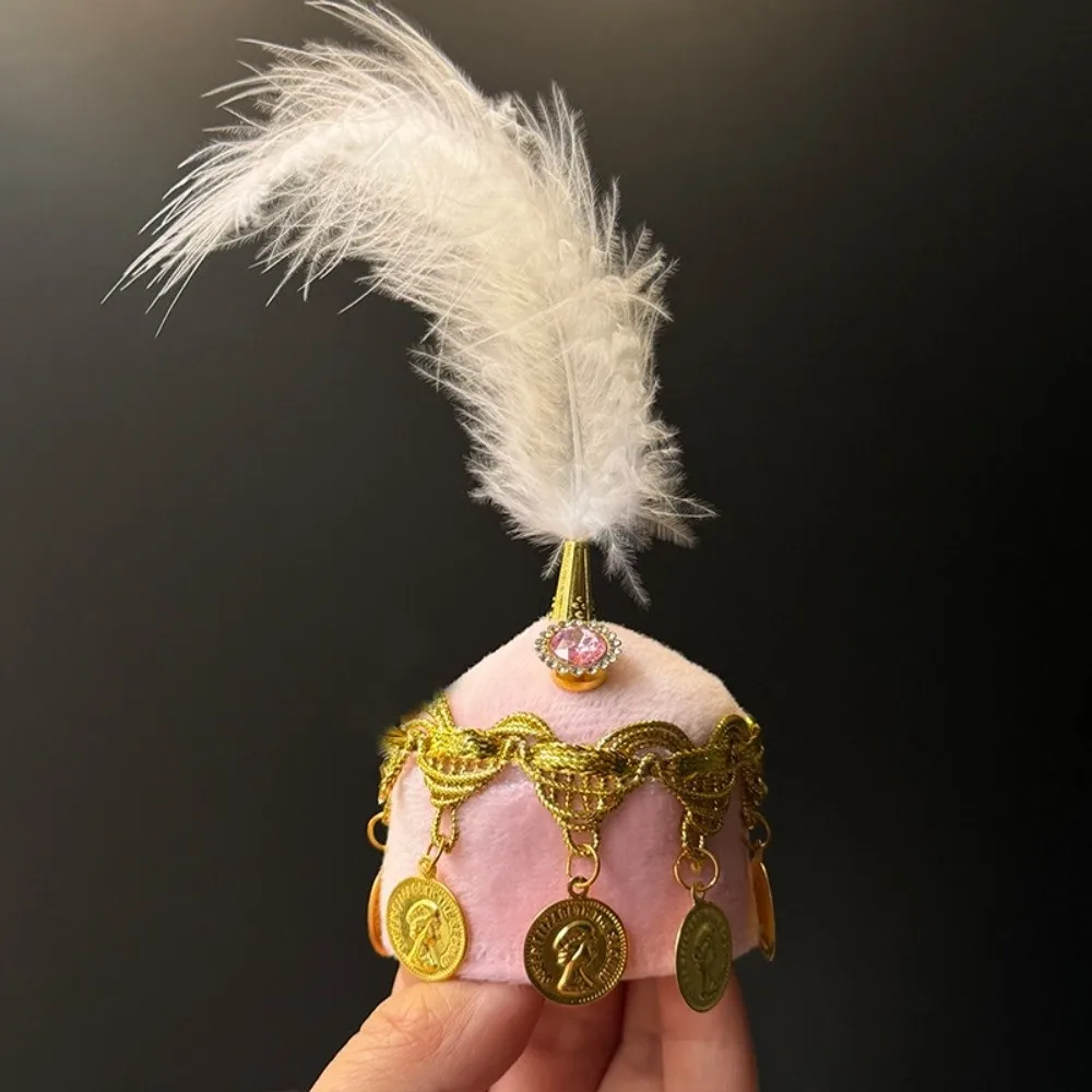 New Mini Mini Pointed Hat Rhinestone for Head Circumference 5-7cm Thnic Decorative Hat Pointed Feather Hat