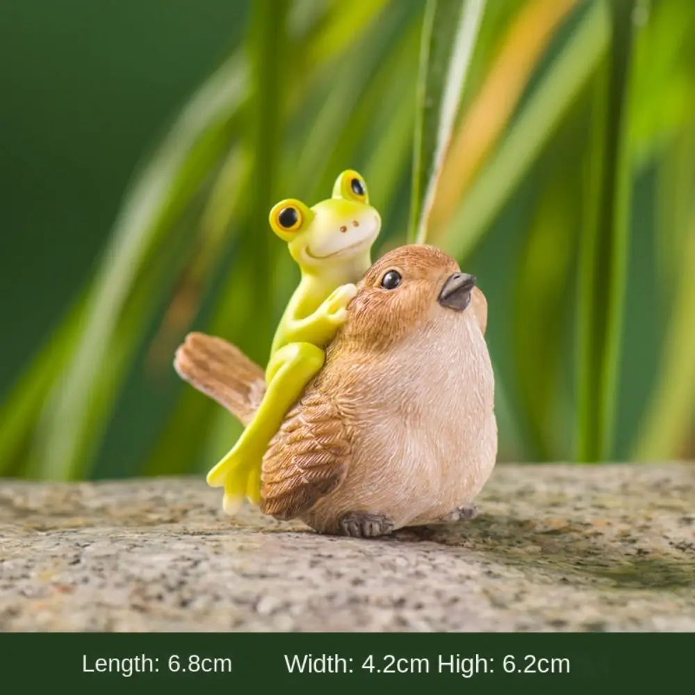 Cute Simulation Animal Frog Ornament Mini Resin Funny Frog Figurines Home Micro Landscape
