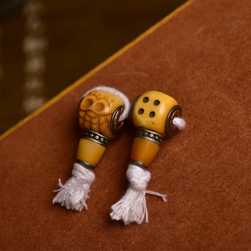 

Тибетские ретро-костяные трехсторонние Будды, старое серебро, инкрустированные кости Дай, полуфабрикатные аксессуары