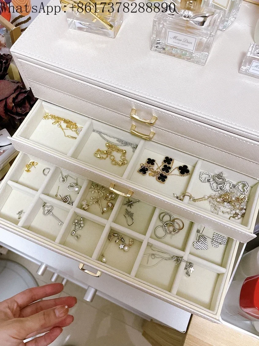 

High-end jewelry box, European princess jewelry storage , popular fashion jewelry box, multi-layer ring, necklace, hairpin box