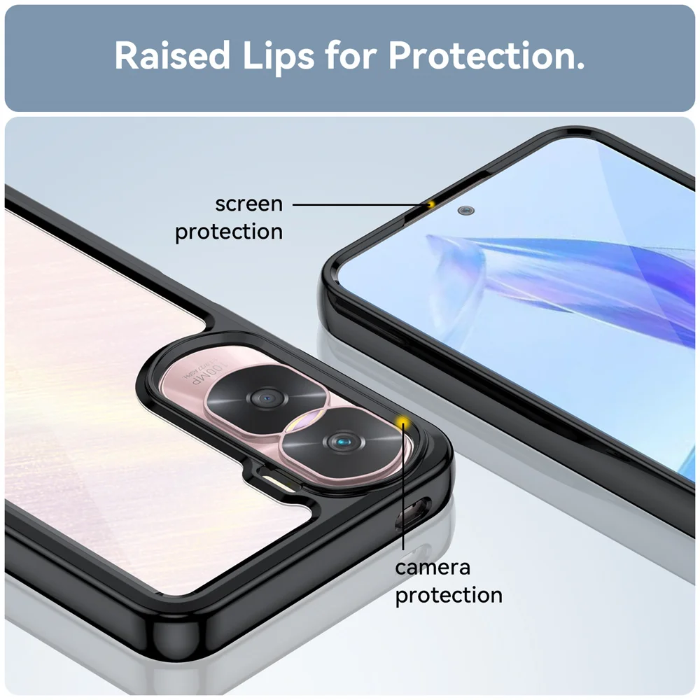 Shockproof Case for Honor 90 Lite X50i Drop Protection Airbag Cushion TPU Acrylic Shell Protective Cover Fundas