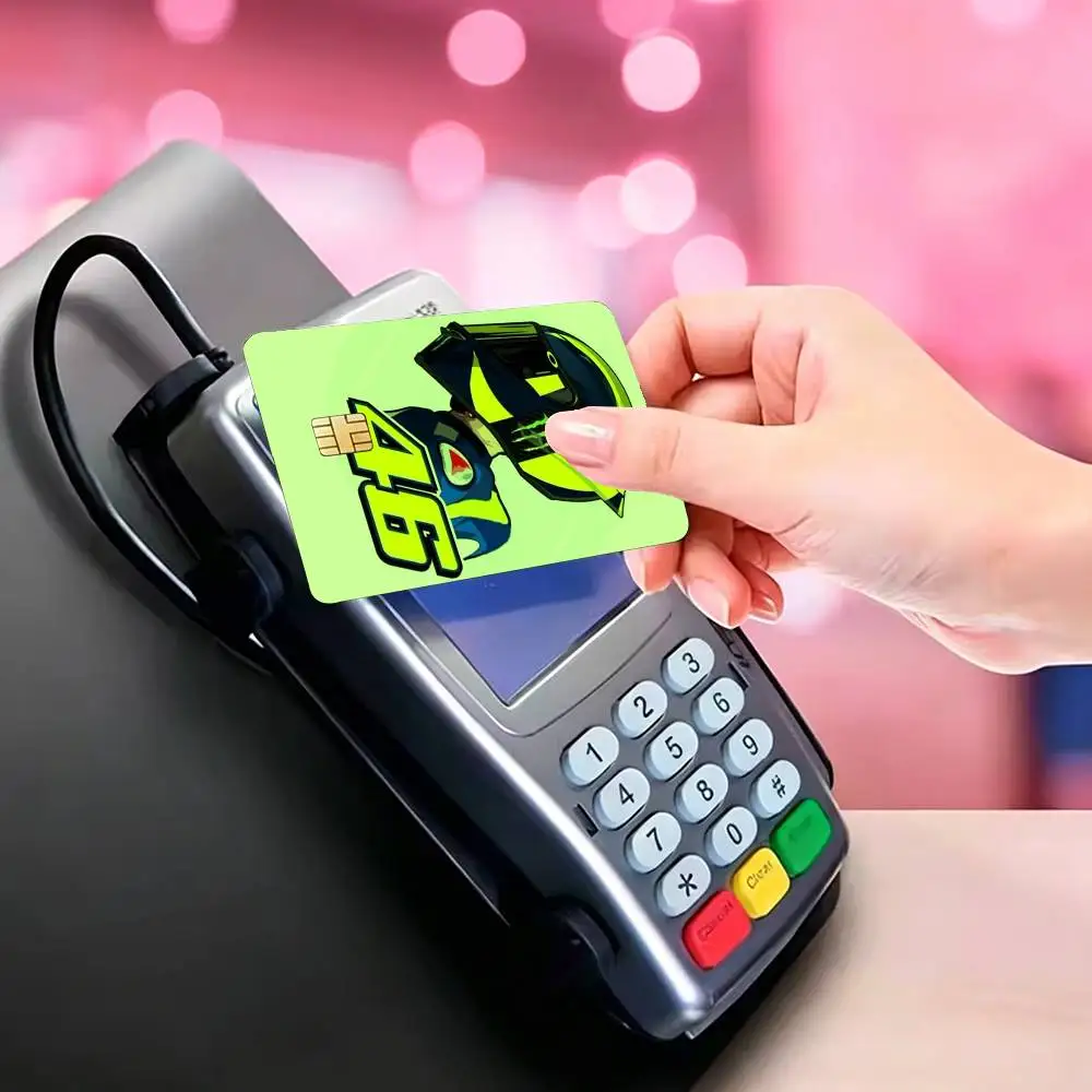 Valentino Rossi Moto 46 Logo Credit Card HD Stickers Game Card Decal Small Chip Waterproof Sticker Gift