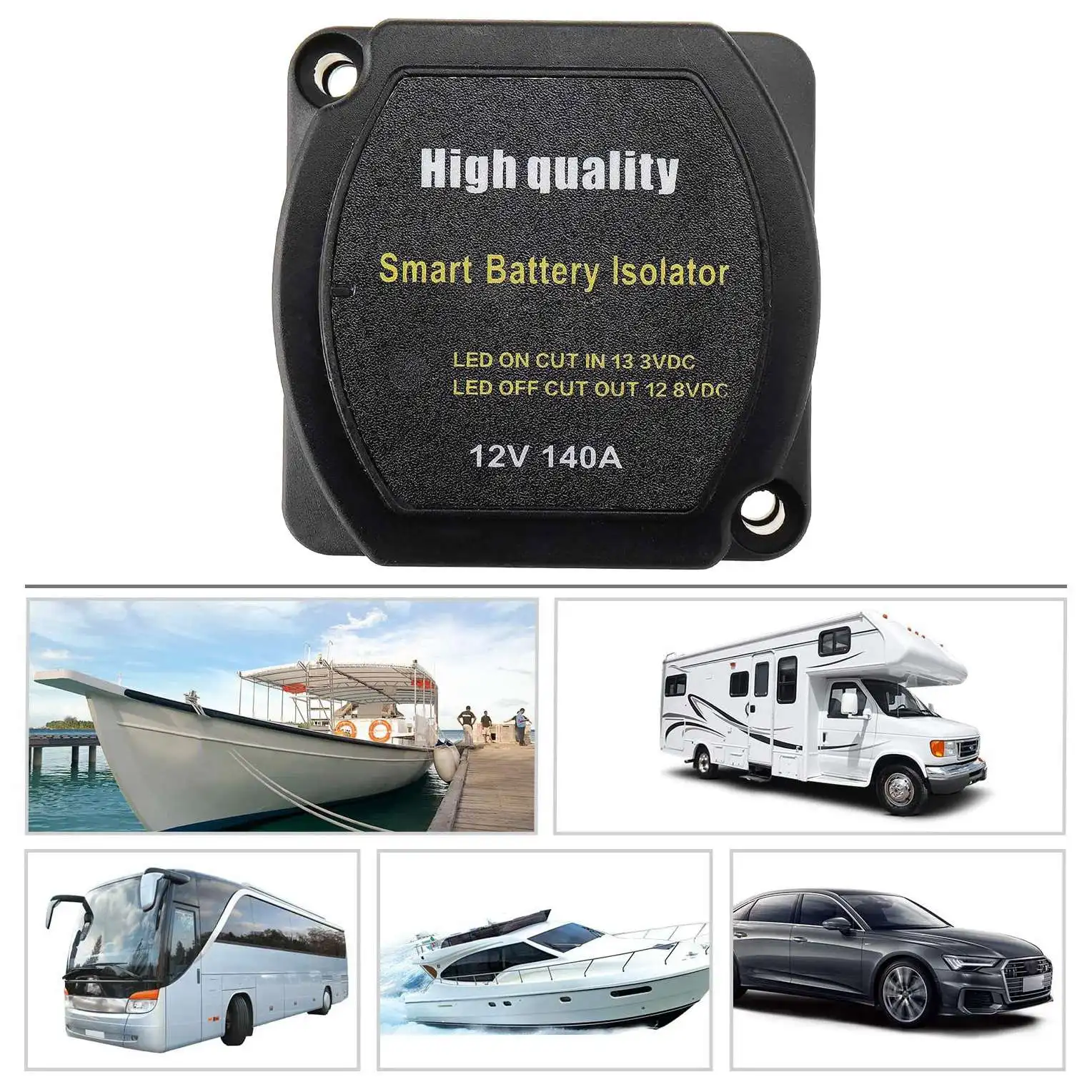 M46K-Dual Battery Smart Isolator 12V 140 Amp Voltage Sensitive Relay VSR Smart Switch For Car ATV UTV Boats RV's Camper Truck