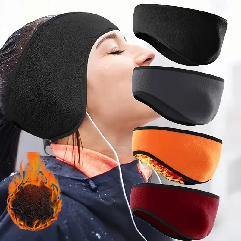 Winter Warm Fleece Earmuffs Unisex Soft Windproof Headband Thickened Women Men Outdoor Sports Running Cycling Cold-Proof Cover