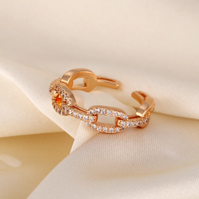 

Открытое кольцо из 18-каратного золота для женщин — модный регулируемый дизайн, легкий и элегантный, идеально подходит для штабелирования, подарок для нее