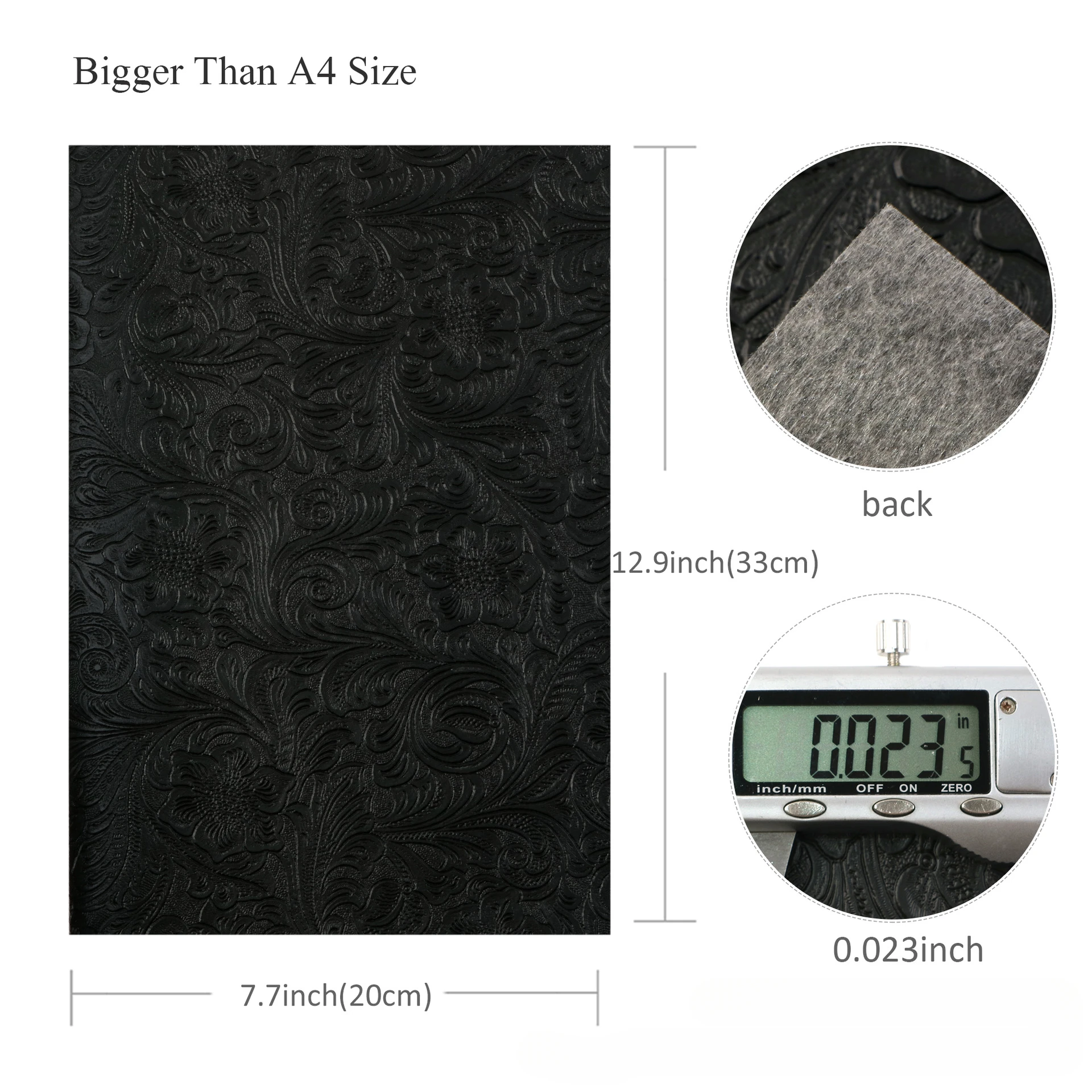 لوح جلد PVC مزخرف هندسيًا مقاس 20 × 33 سم - لوحة من الجلد الصناعي المنقوش للمحافظ والحرف اليدوية #6