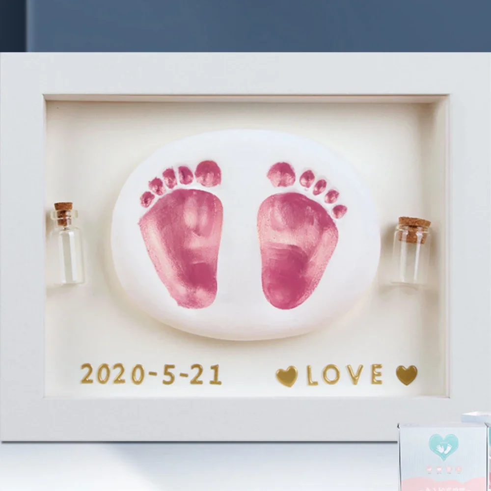 Photo Frame Souvenir Baby Hand and Foot Print Mud Hand and Foot Print Baby Newborn Full Moon 100th Day Commemorative Gift