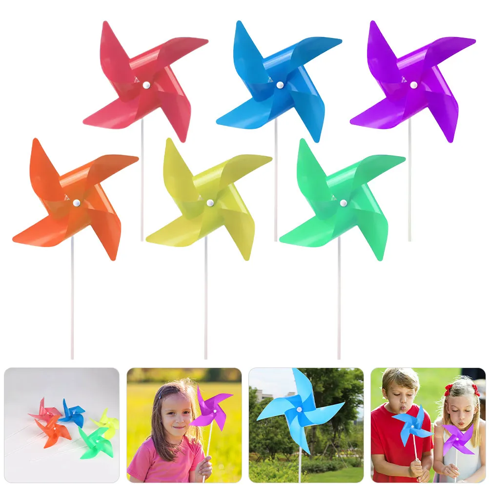 

24Pcs Vibrant Garden Windmill Decor Plastic Pinwheels for Outdoor Yard Lawn Garden Party School Decorative Landscape Scene Wind
